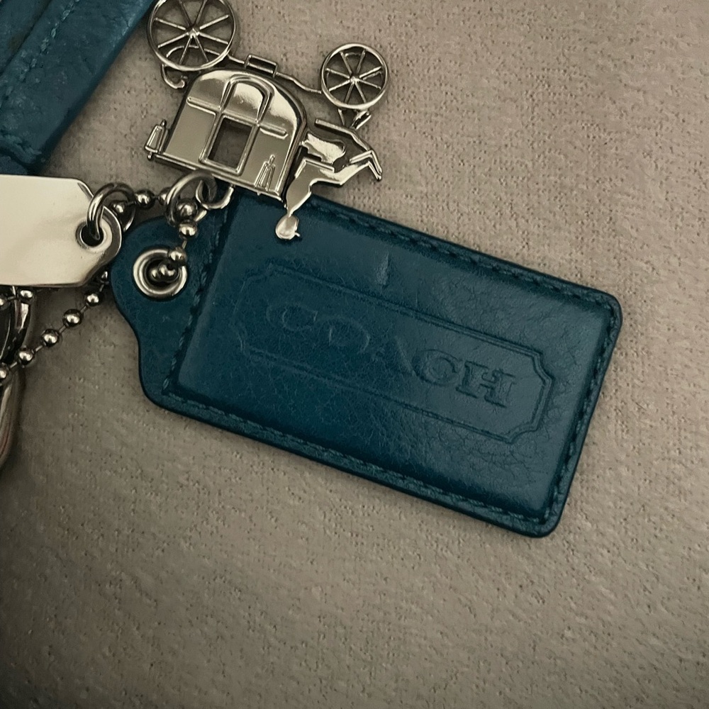 Coach leather bag teal - Picture 4 of 5
